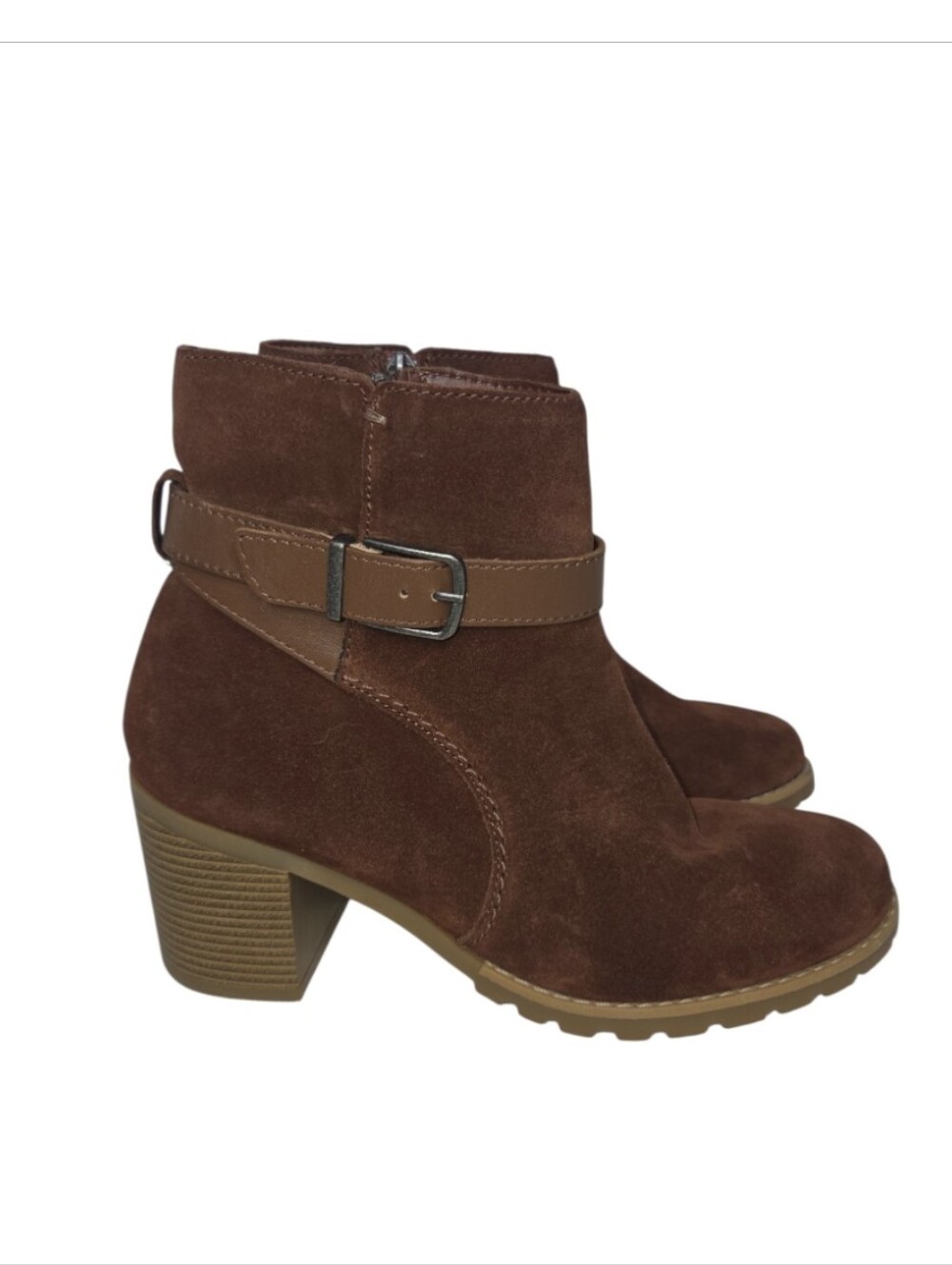Clarks Clarkwell Hall British Tan Suede Leather Lug Sole Ankle Boots Size 9 NEW